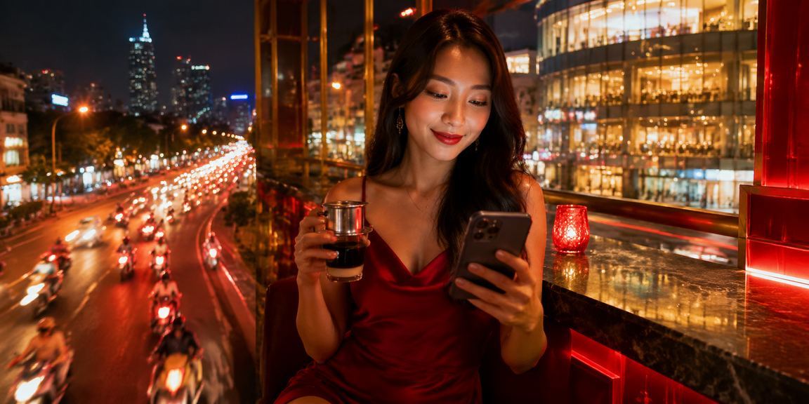 Người dùng tại TP. Hồ Chí Minh thư giãn bên cốc cà phê và theo dõi kết quả cá cược thể thao một cách nhẹ nhàng