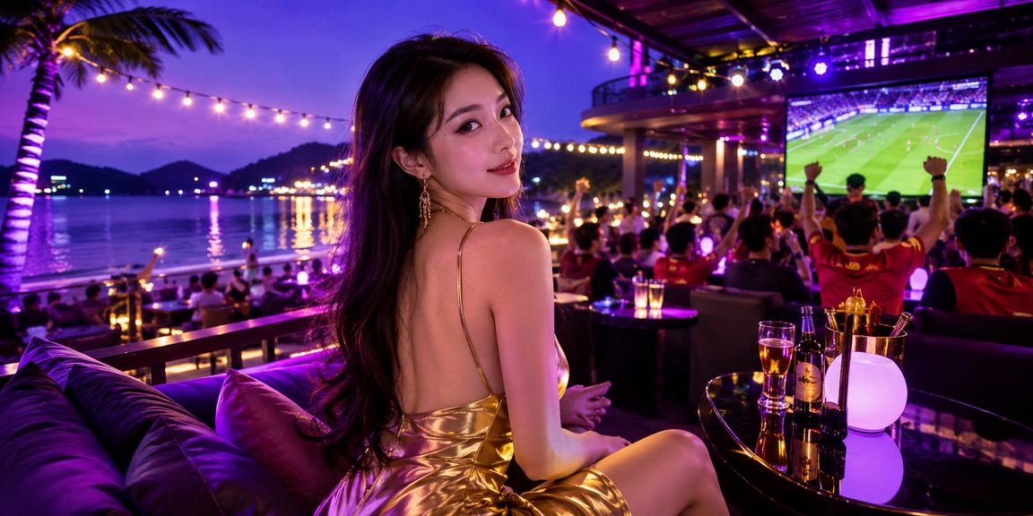 Du khách thư giãn tại bãi biển Phú Quốc và tham gia cá cược trực tuyến qua điện thoại