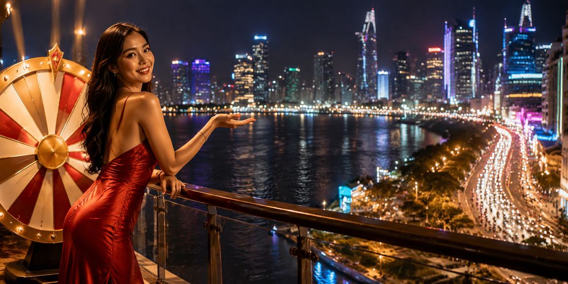 Khung cảnh Việt Nam với người chơi casino trực tuyến thư giãn trong không gian hiện đại